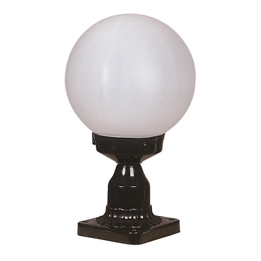 Aplique De Pared, Recto, Pantalla Blanca, Para Exterior, Abs , Negro, 20x20x35, Casquillo E 27 Max 60 W_0