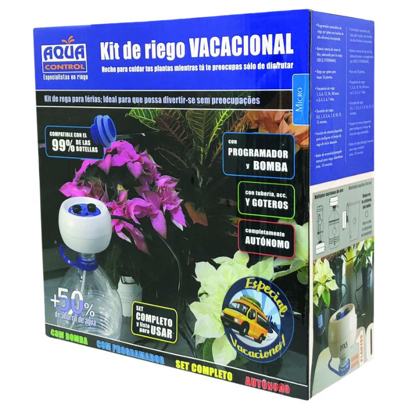 Kit de rega para férias com bomba programável Aqua Control