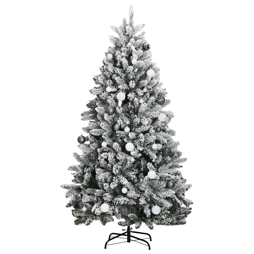 Vidaxl Árbol De Navidad Artificial Con Bisagras 300 Led Y Bolas 210 Cm_3