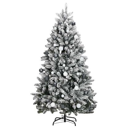Vidaxl Árbol De Navidad Artificial Con Bisagras 300 Led Y Bolas 210 Cm_3