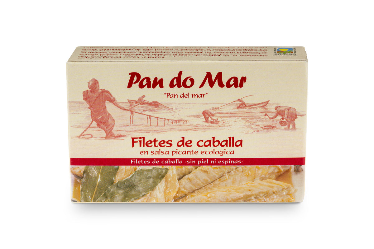 Filetes caballa en salsa picante ecológica en Lata Pan do Mar 120g