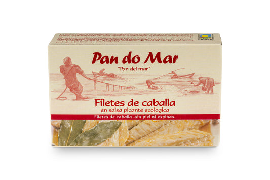 Filetes caballa en salsa picante ecológica en Lata Pan do Mar 120g