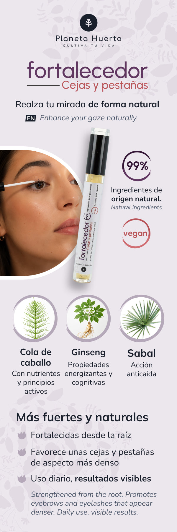 Planeta Huerto Fortalecedor de Sobrancelhas e Pestanas 5 ml