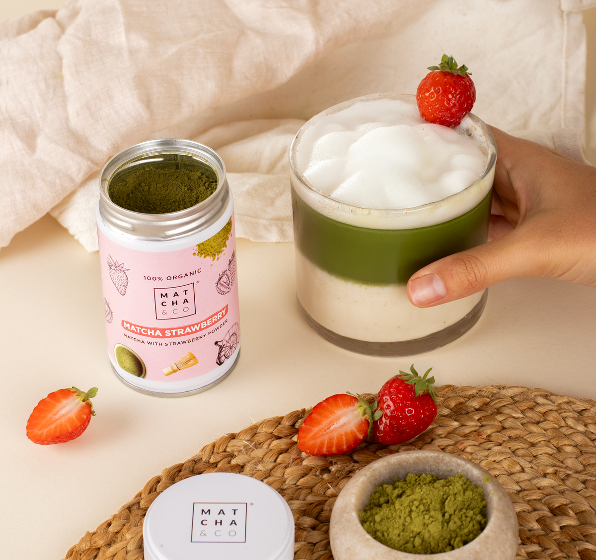 Té Matcha Fresa ecológico Matcha & CO 30 g