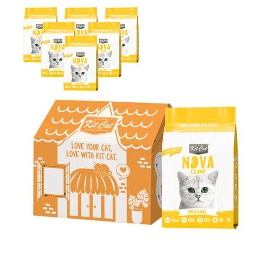 Pack de 6 kits de areia para gatos Eco SoyaClump - Areia para gatos original de 7 L