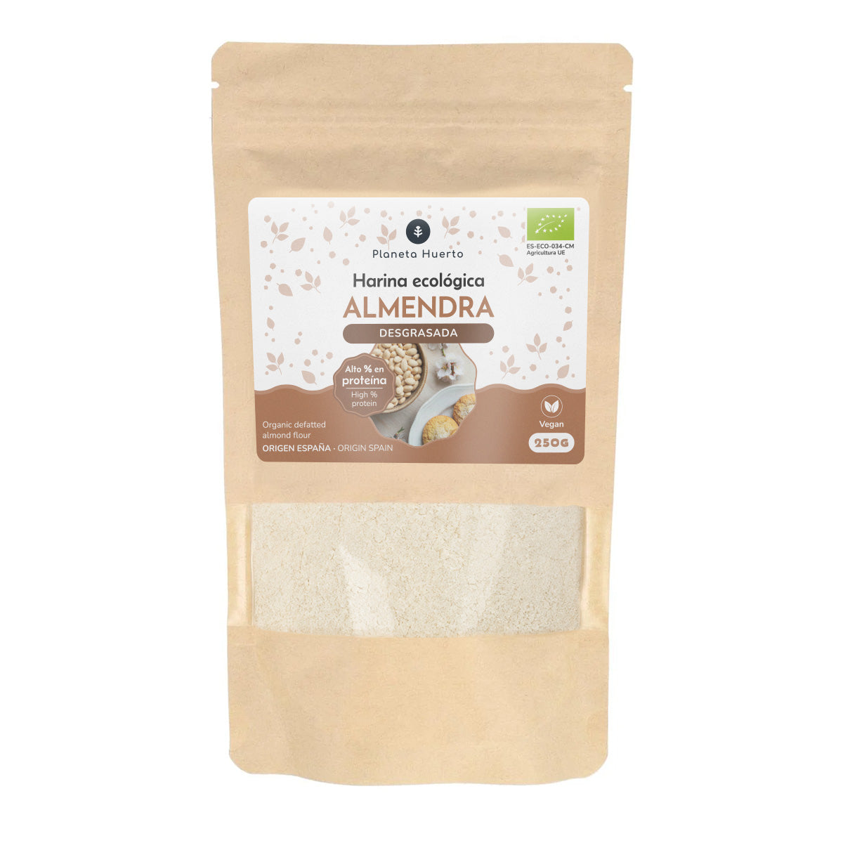 Farinha de amêndoa desengordurada Planeta Huerto ECO 250 g