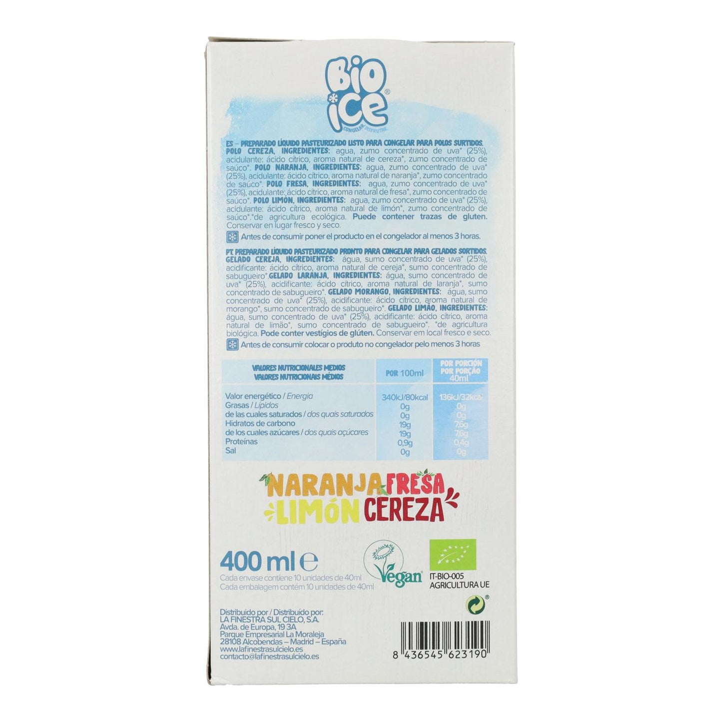 Pack 2x Polos Bio Ice La Finestra Sul Cielo 400 ml