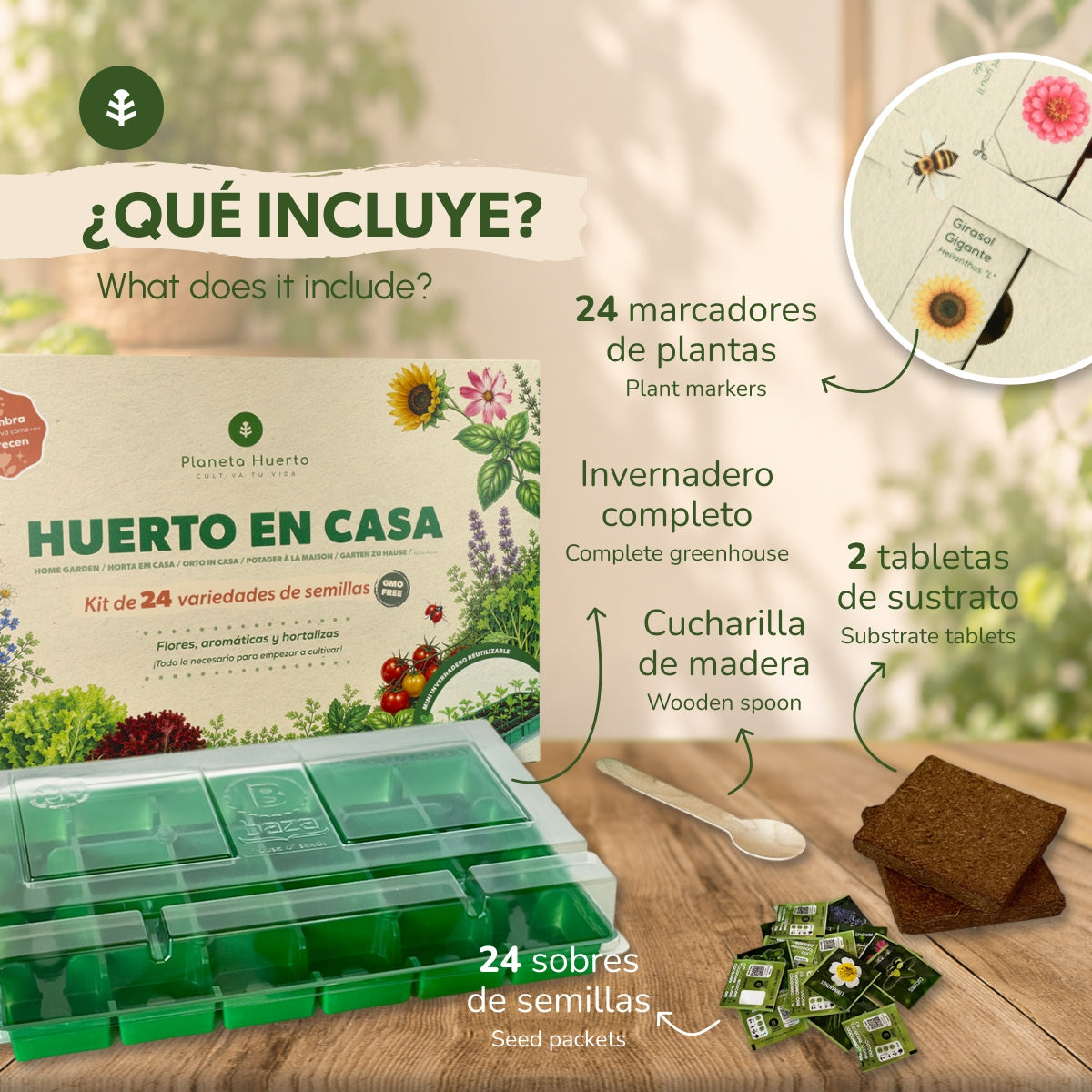 Huerto en Casa Kit de Cultivo Planeta Huerto
