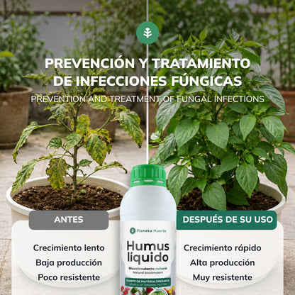 Humus Líquido Concentrado Bioestimulante Natural 1L Planeta Huerto