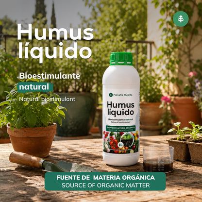 Humus Líquido Concentrado Bioestimulante Natural 1L Planeta Huerto