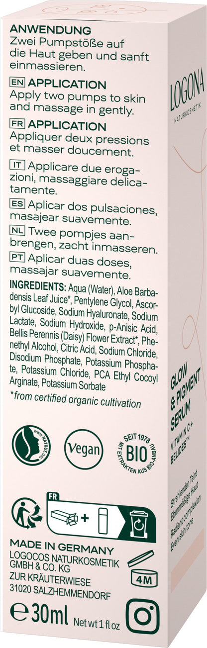 Serum facial glow &amp; pigment Logona 30 ml