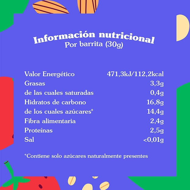 Barrita de Fresa y Manzana para niños Real Kids 30 g