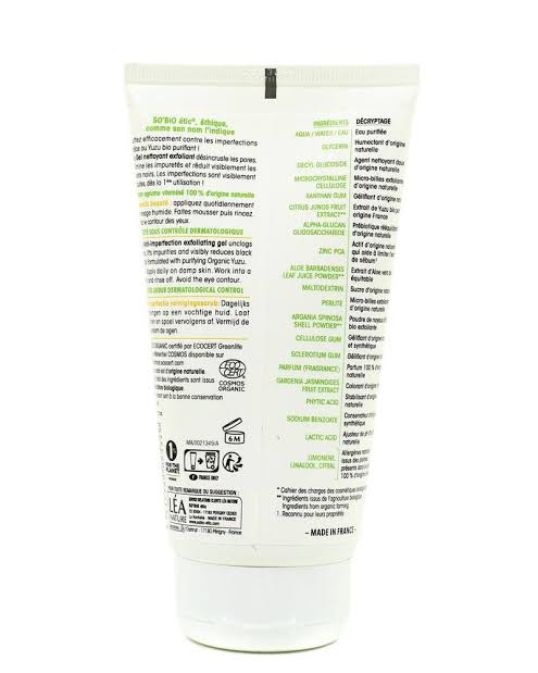 Gel exfoliante anti imperfecciones Clean Yuzu So'Bio étic 150 ml
