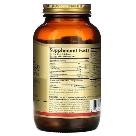 Omega 3 - 6 - 9 (pescado, lino, borraja) Solgar 120 Caps