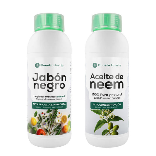 Pack Jabón Potásico Negro 1L + Aceite de Neem 1L Planeta Huerto