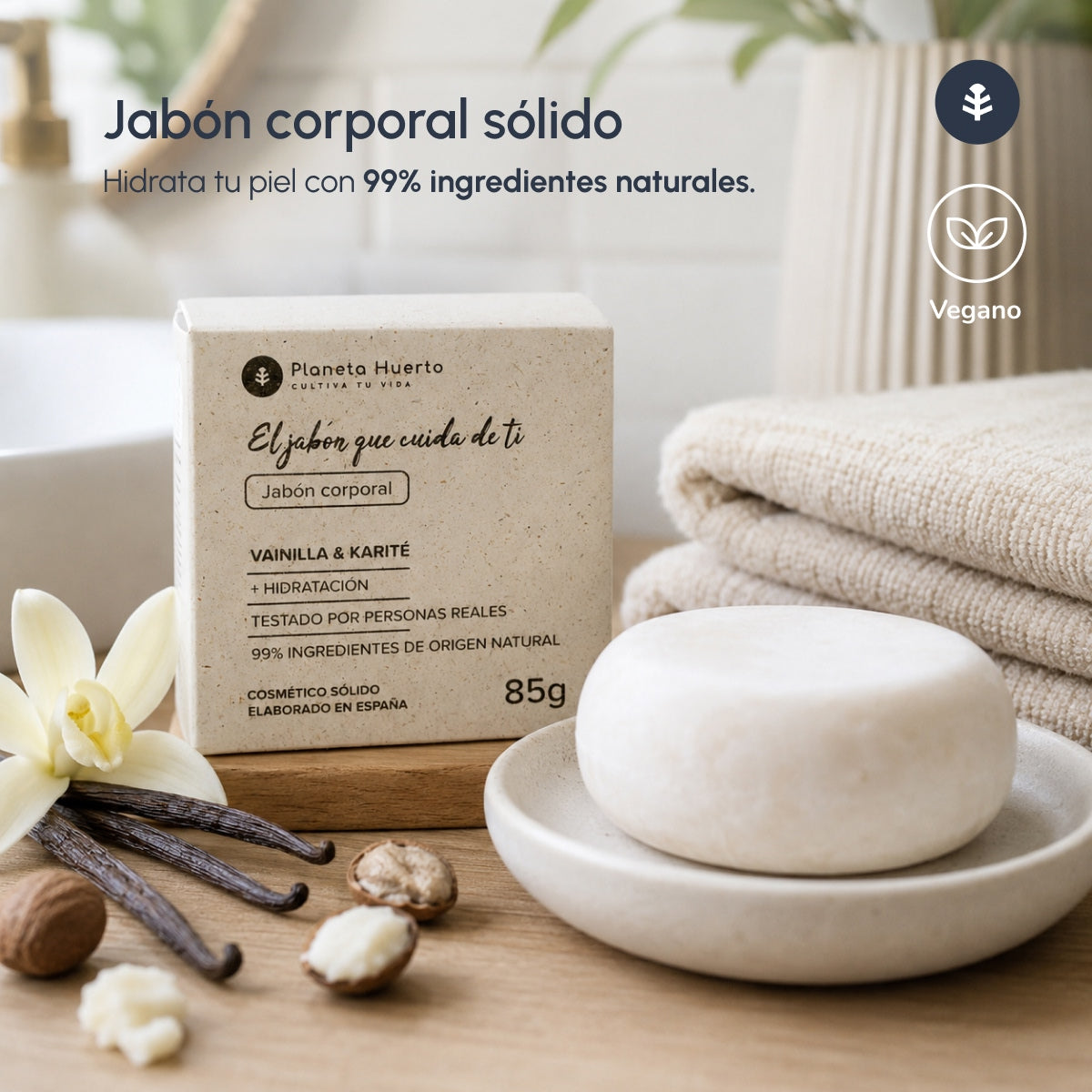 Sabonete Corporal Sólido Planeta Huerto Baunilha e Karité 85 gr