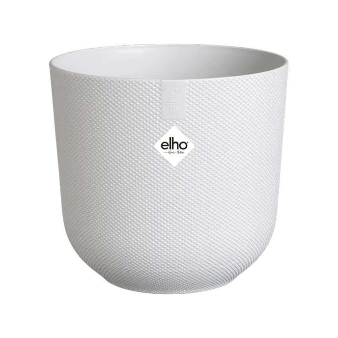 Vaso redondo Jazz branco sedoso Elho 19 cm