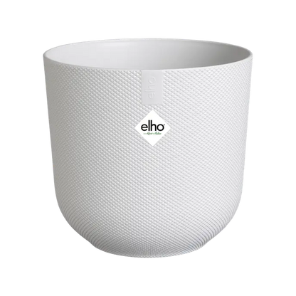 Vaso redondo Jazz branco sedoso Elho 19 cm