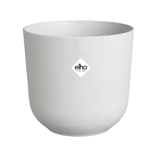 Vaso redondo Jazz branco sedoso Elho 19 cm