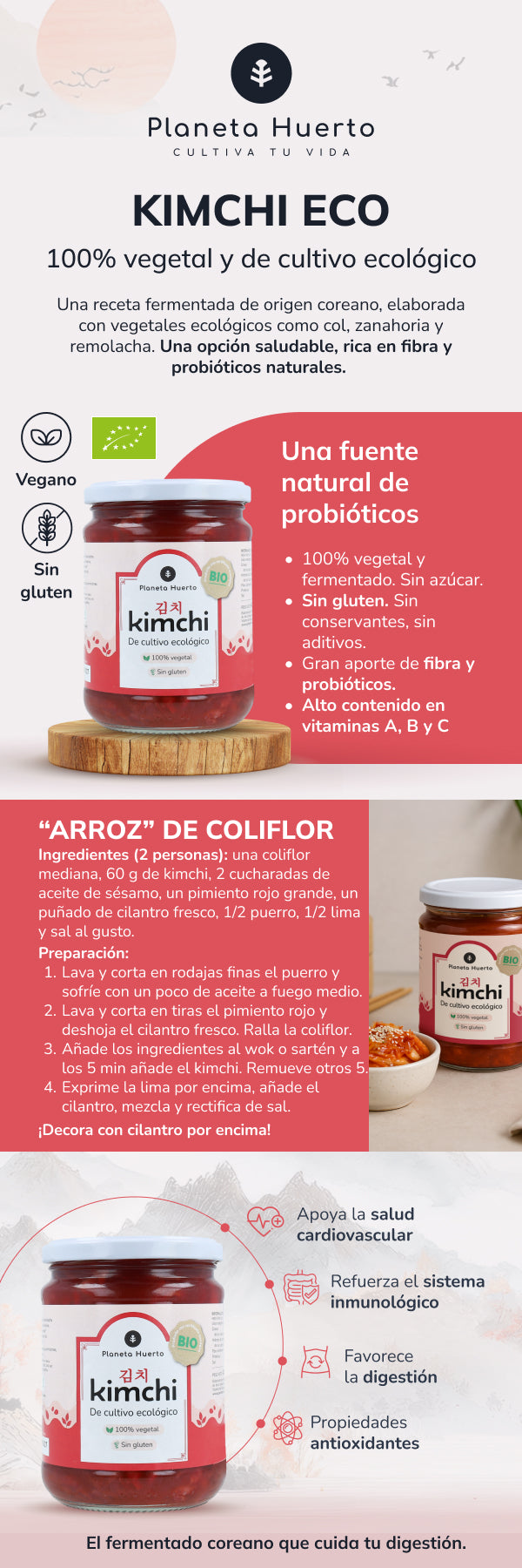 Embalagem 3x Kimchi ECO Planeta Huerto 420 g