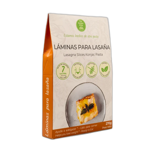 Folhas de lasanha konjac The Konjac Shop 200g