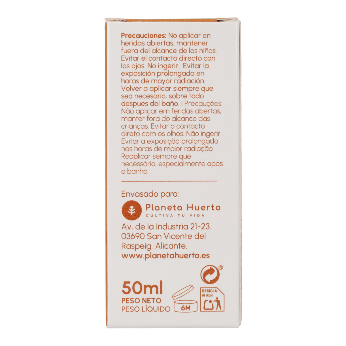 Creme Protetor Solar Facial 100% Mineral Planeta Huerto FPS 50 50 ml