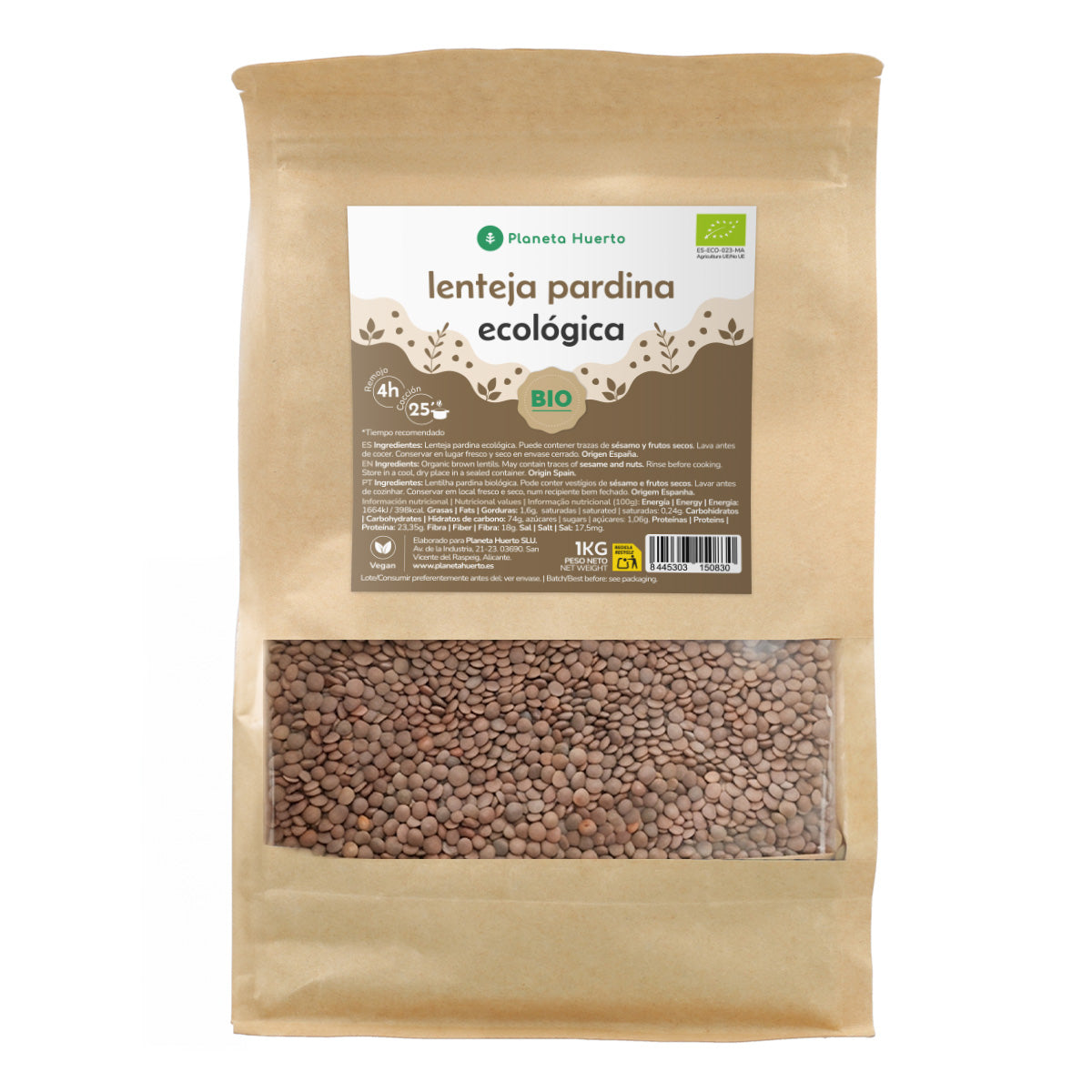Pardina Lentilha ECO Planeta Huerto 1 kg