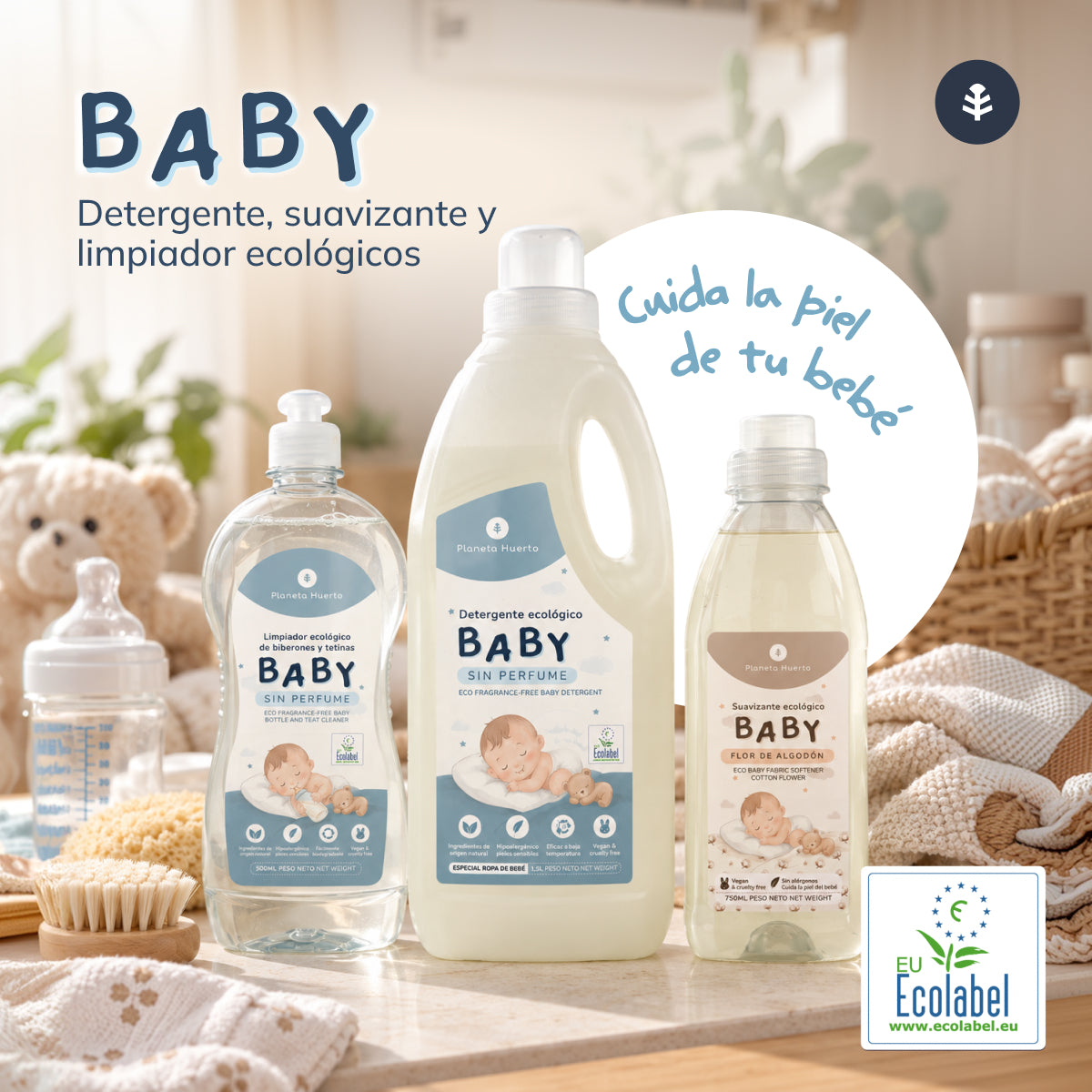 Baby Suavizante para ropa Flor de Algodón ECO Planeta Huerto 750 ml