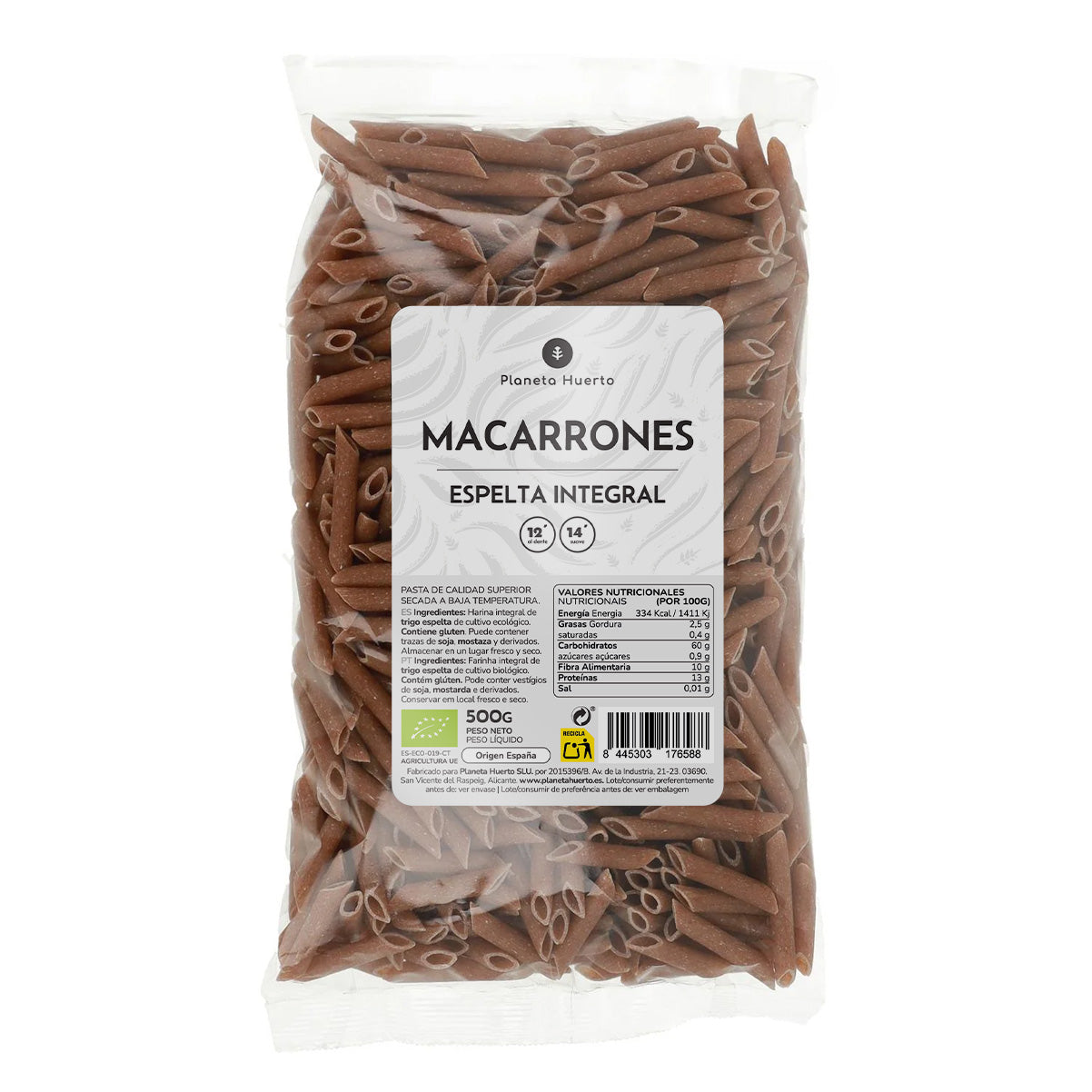 Massa de espelta integral ECO Planeta Huerto 500gr