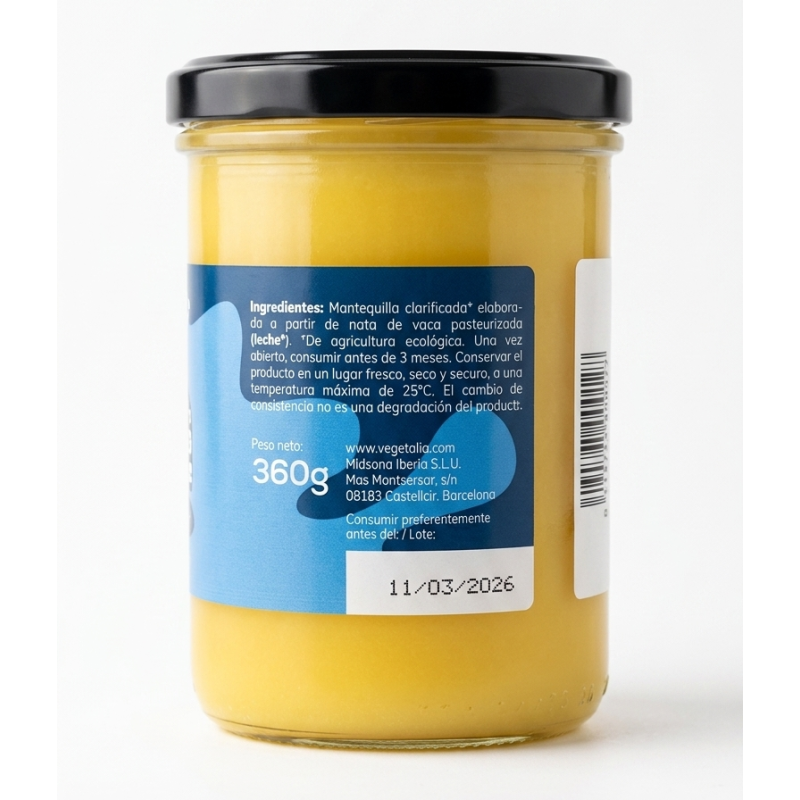 Ghee Manteiga Clarificada 100% natural Vegetalia 450 ml