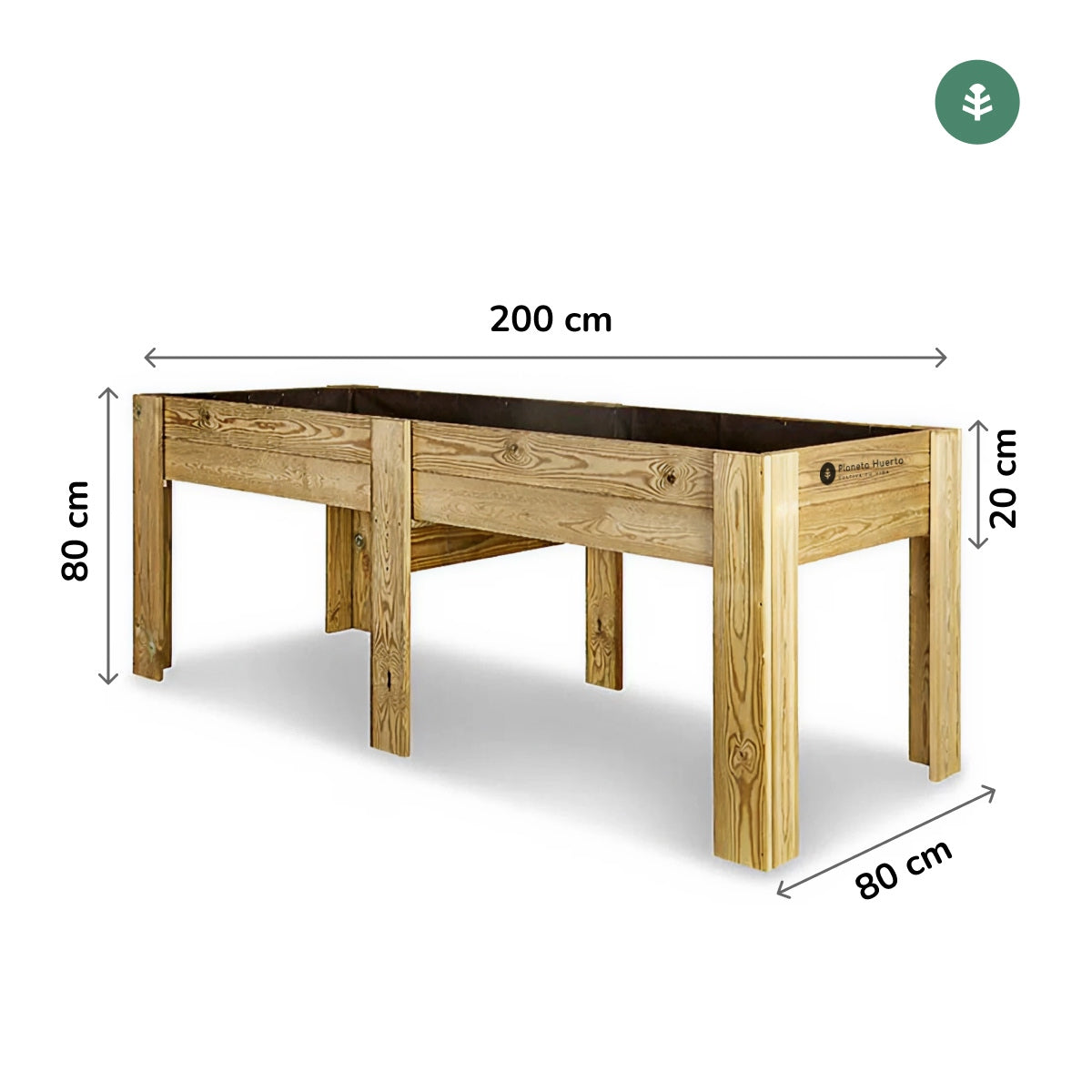 Mesa de Cultivo Huerto XXL80 Planeta Huerto (200X80X80) 270L