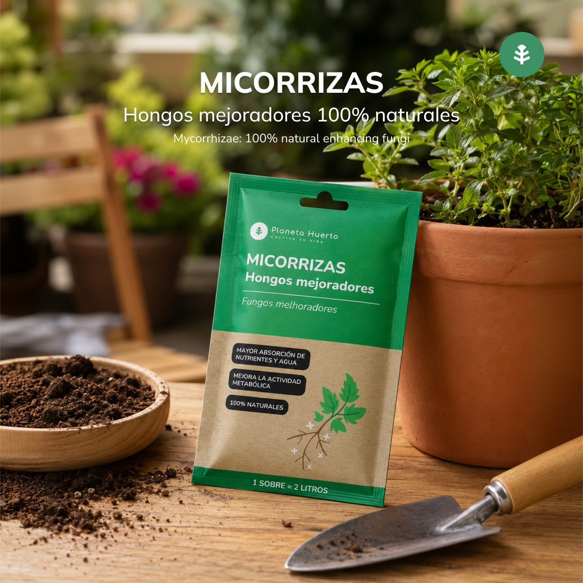 Planeta Huerto Saquetas de Micorrizas para 2 L