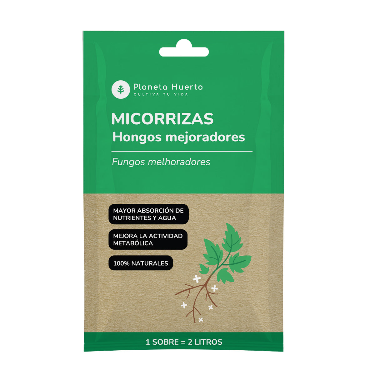 Planeta Huerto Pacote Micorriza 5 unidades para 10L
