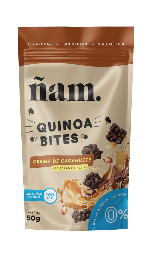 Snacks de Quinoa con Crema De Cacahuete y con Chocolate Negro Quinoa Bites 50 g