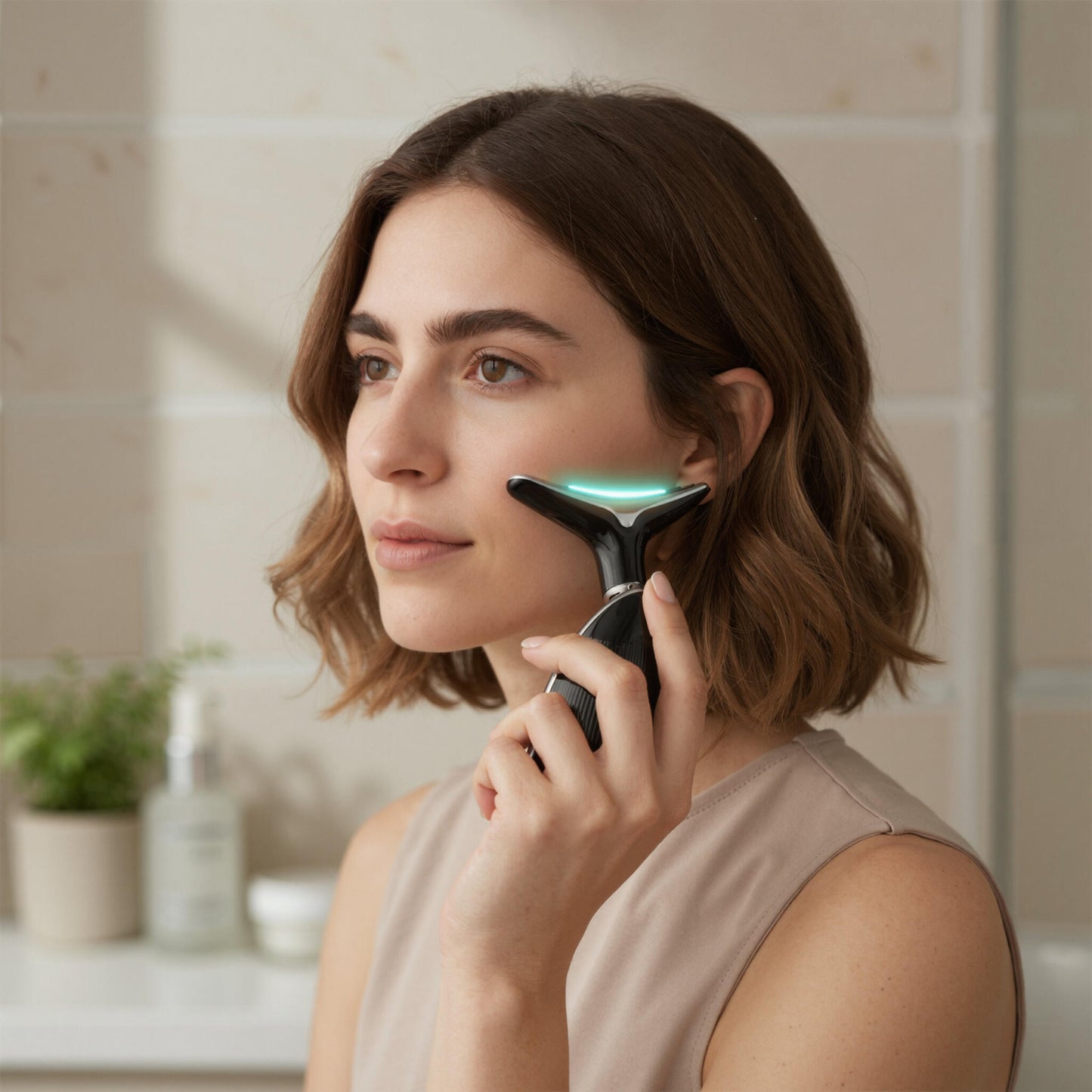 Dispositivo De Limpieza Facial Ems Y Led – Iones Positivos/negativos, Antiedad_4