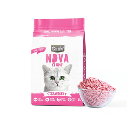 Pack de 6 Kit Cat Arena Eco SoyaClump - Areia para gatos Morango 7 L