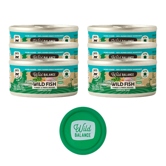 Wild Balance Fish and Turkey BARF Ração enlatada para gatos 6 x 120 g