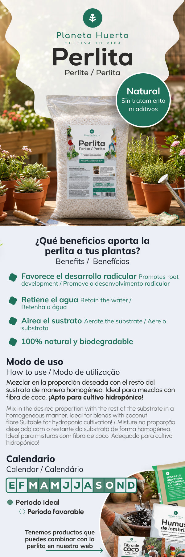Perlite Planeta Huerto 8 Litros