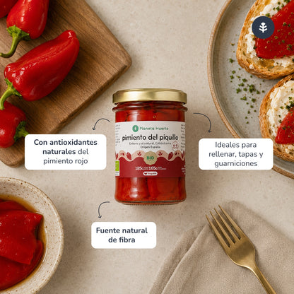 Pimento piquillo inteiro ECO Planeta Huerto 185g