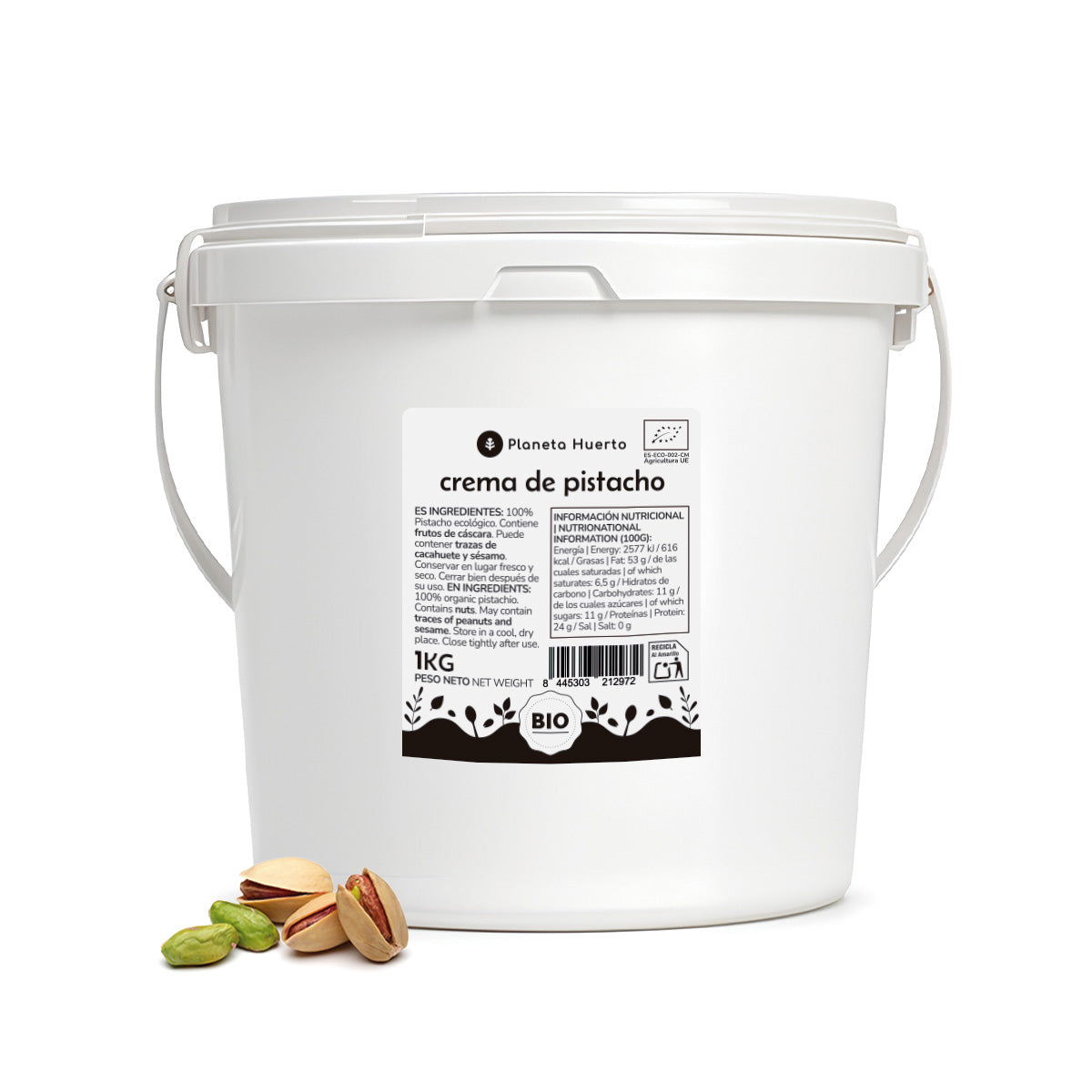 Crema de Pistacho suave 100% ECO Planeta Huerto 1 kg