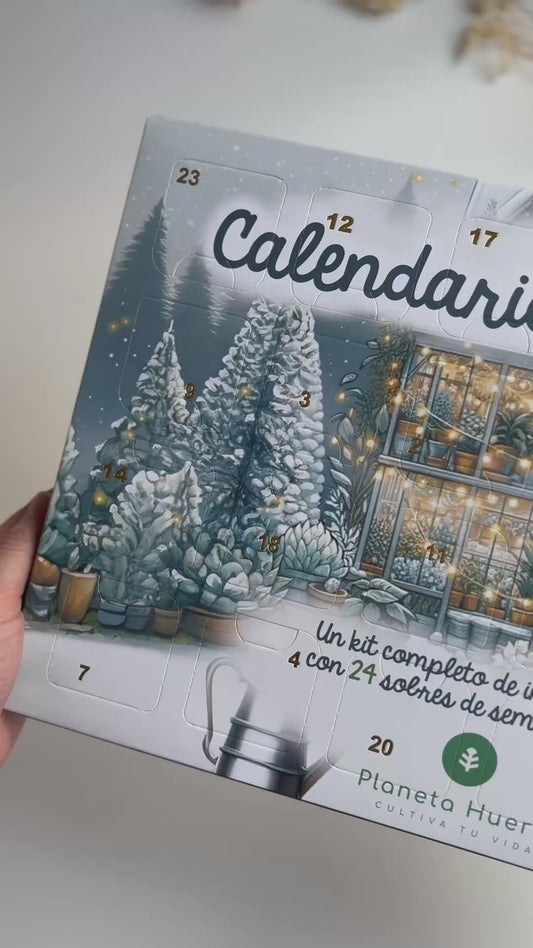 Calendário de Advento de Natal com sementes e mini estufa Planeta Huerto