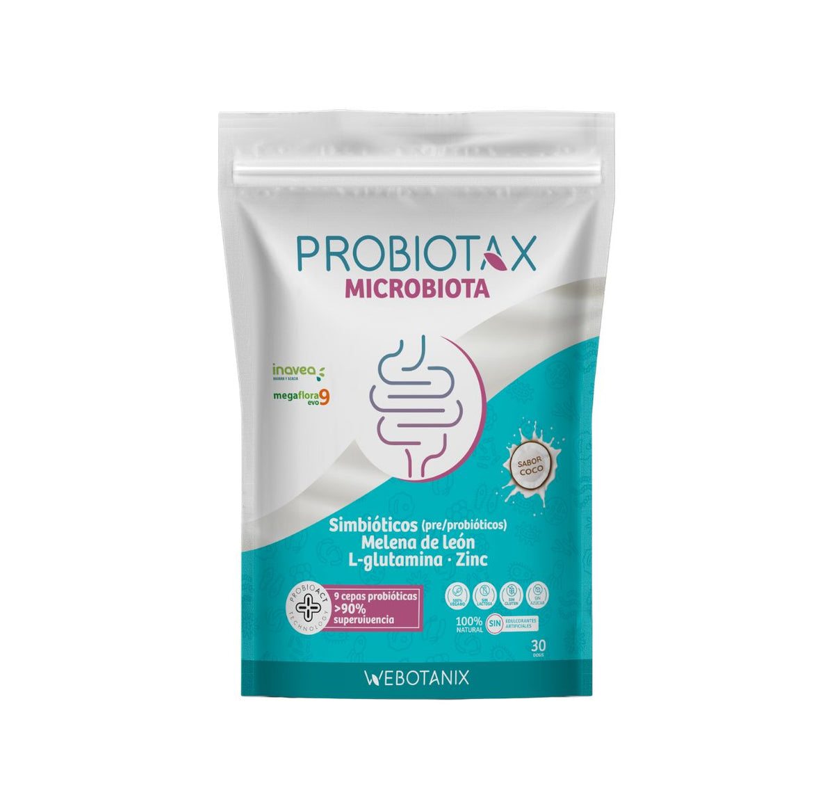 Probiotax Microbiota com probióticos e prebióticos WeBotanix 150 g