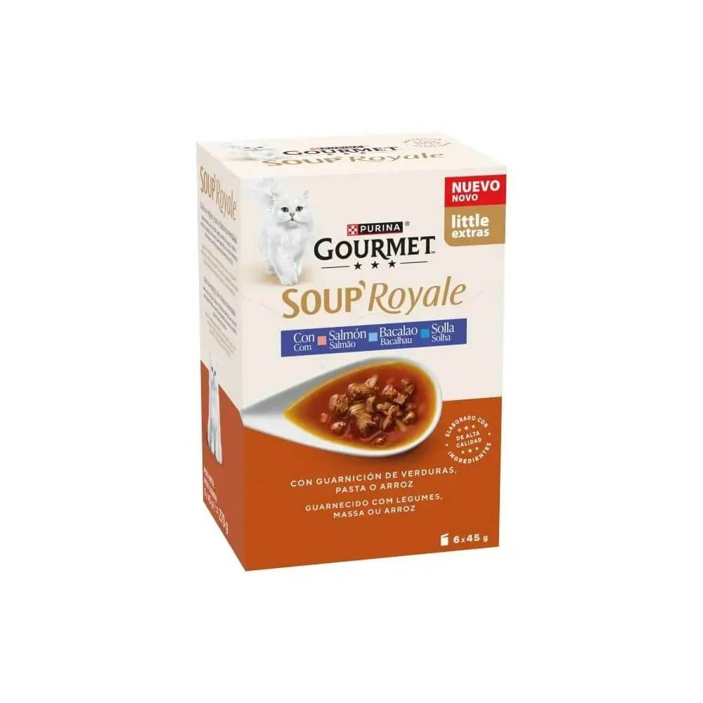 Sopa para gatos con salmón Gourmet Soup Royale 6 x 45 g