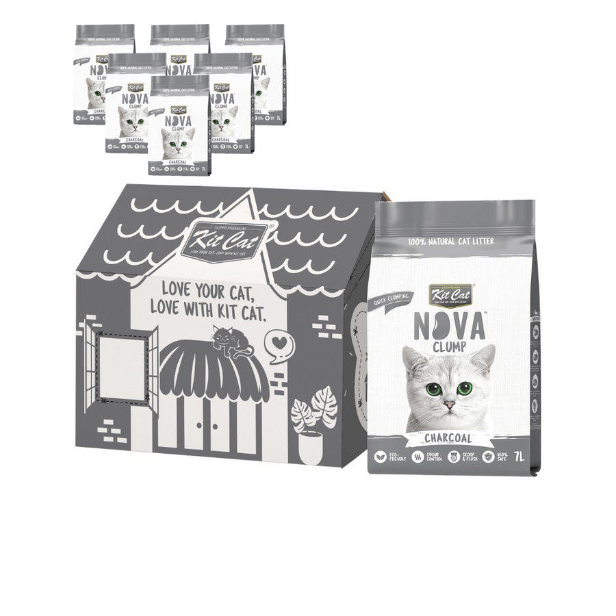 Pack de 6 Kit Cat Arena Eco SoyaClump - Areia para gatos Carvão 7 L
