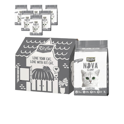 Pack de 6 Kit Cat Arena Eco SoyaClump - Areia para gatos Carvão 7 L