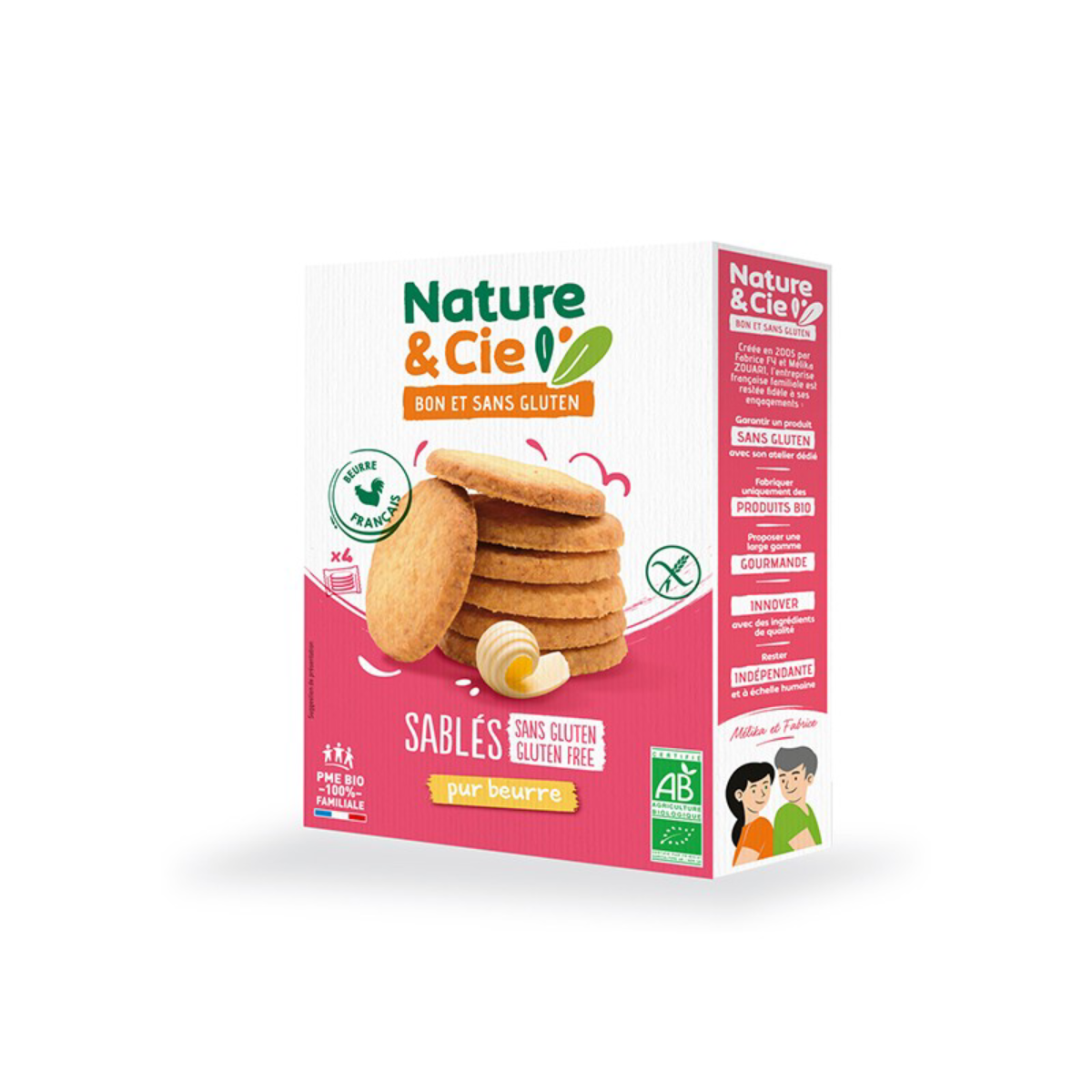 Biscoitos amanteigados biológicos sem glúten Nature&amp;Cie 135g