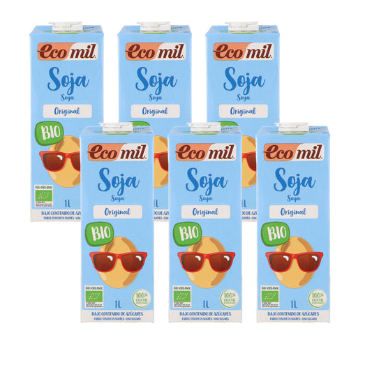 Pacote de Bebida de Soja Biológica com Xarope de Agave NaturGreen 6L