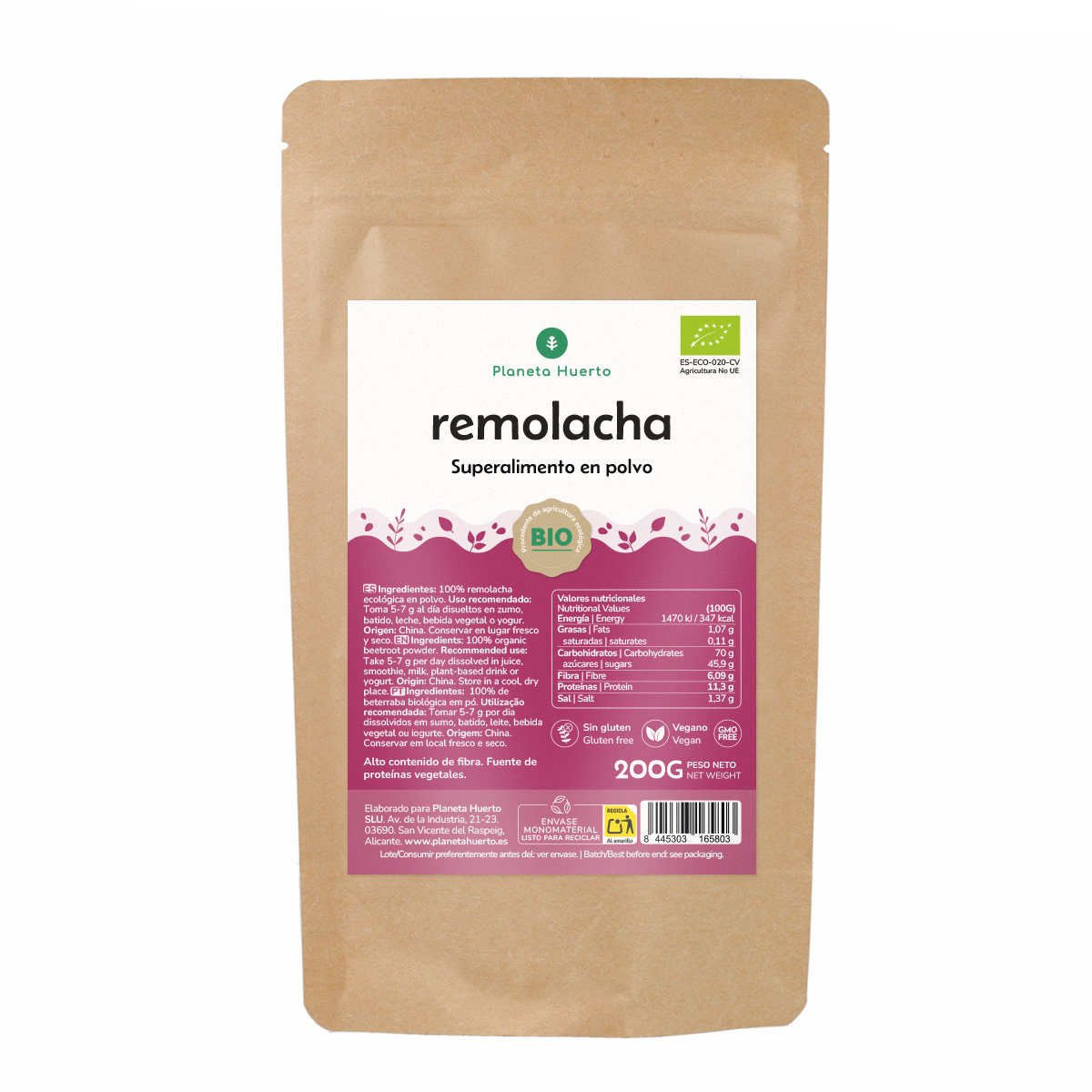 Eco Planeta Huerto Beterraba em Pó 200 gr