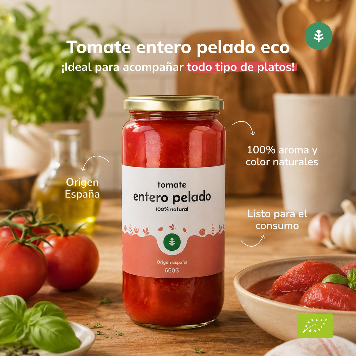 Tomate Pelado Inteiro ECO Planeta Huerto 660 g