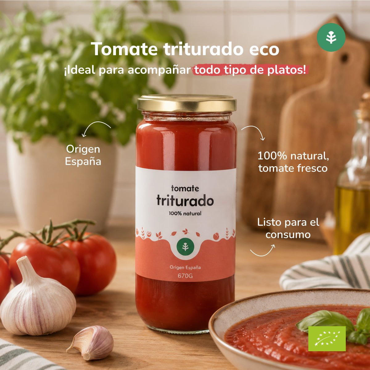 Tomates Triturados ECO Planeta Huerto 670 g